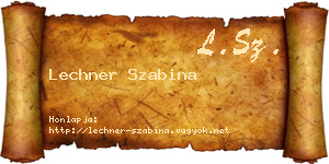 Lechner Szabina névjegykártya